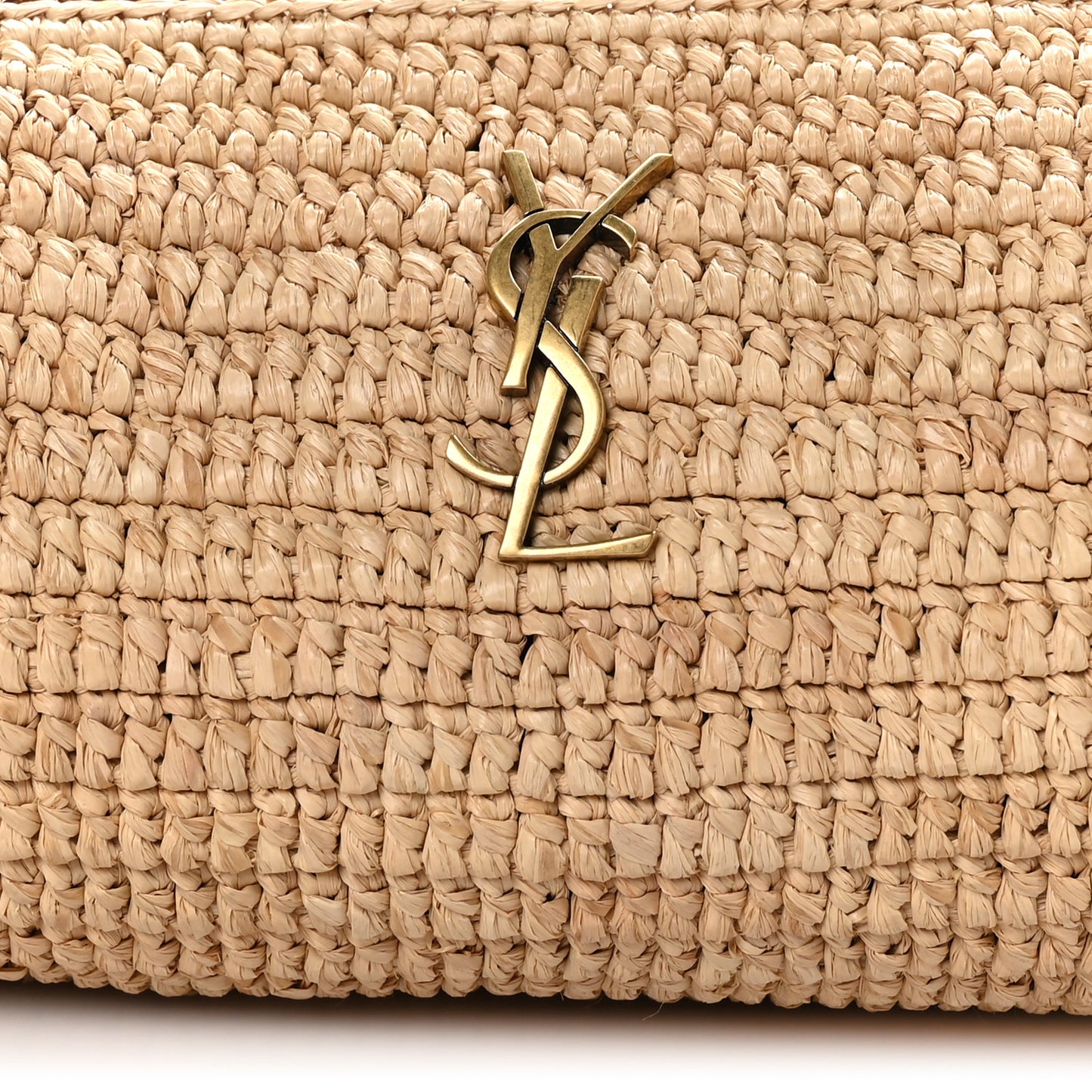 Raffia Monogram Cassandre Small Cylindric Bag Natural Brick