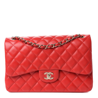 Chanel Caviar Quilted Jumbo Double Flap Red 1 of 11
