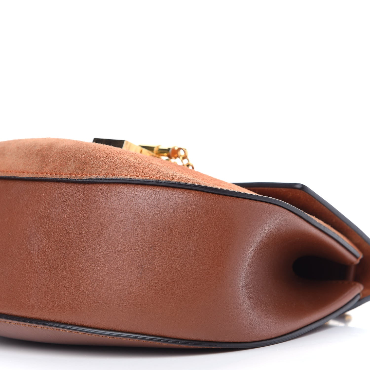 Chloe Suede Smooth Calfskin Drew Shoulder Bag Classic Tobacco 7 of 10