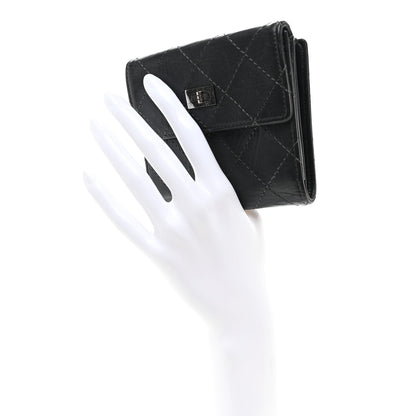Chanel Aged Lambskin Quilted Reissue French Wallet Black 2 of 9