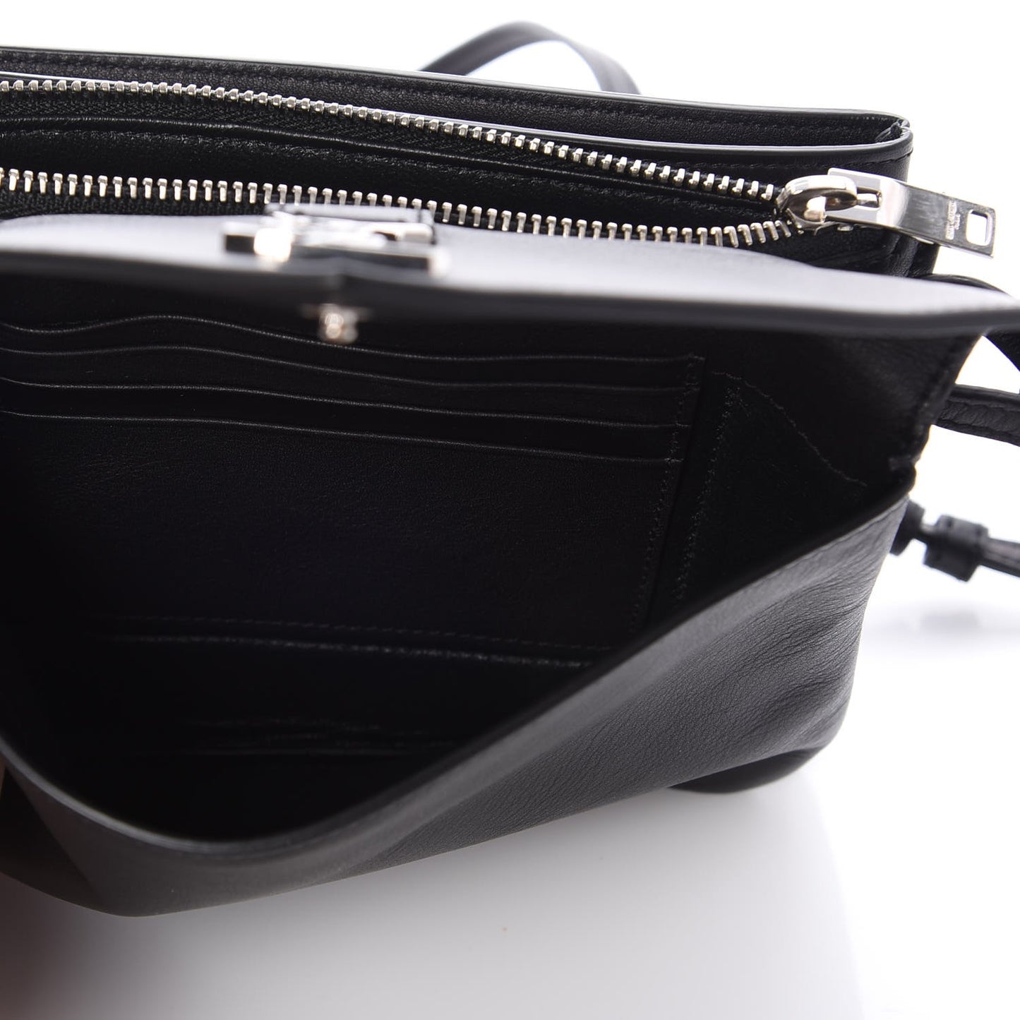 Calfskin Monogram Tri Pocket Crossbody Bag Black