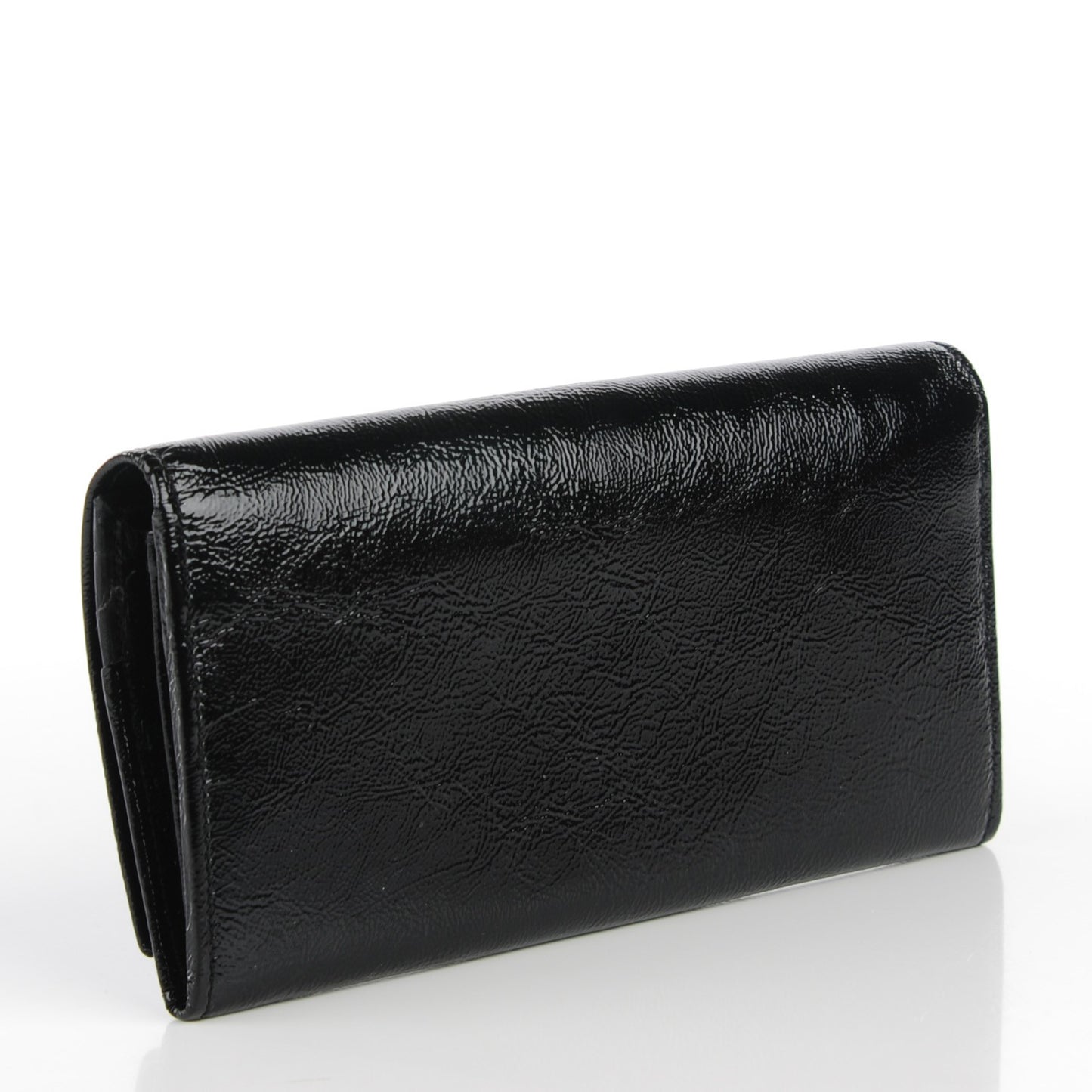 Textured Patent Belle De Jour Wallet Black