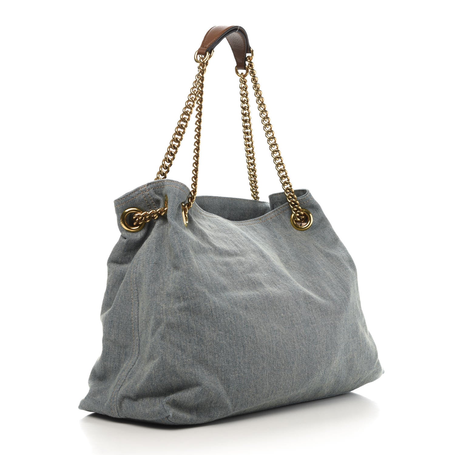 Gucci Denim Medium Soho Chain Shoulder Bag Blue 3 of 11