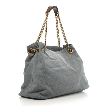 Gucci Denim Medium Soho Chain Shoulder Bag Blue 3 of 11