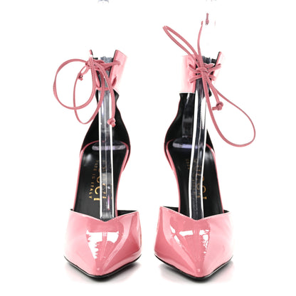 Gucci Vitello Vernice Soft Nappa Priscilla Ankle Cuff Pumps 40 Butterfly Pink 2 of 11