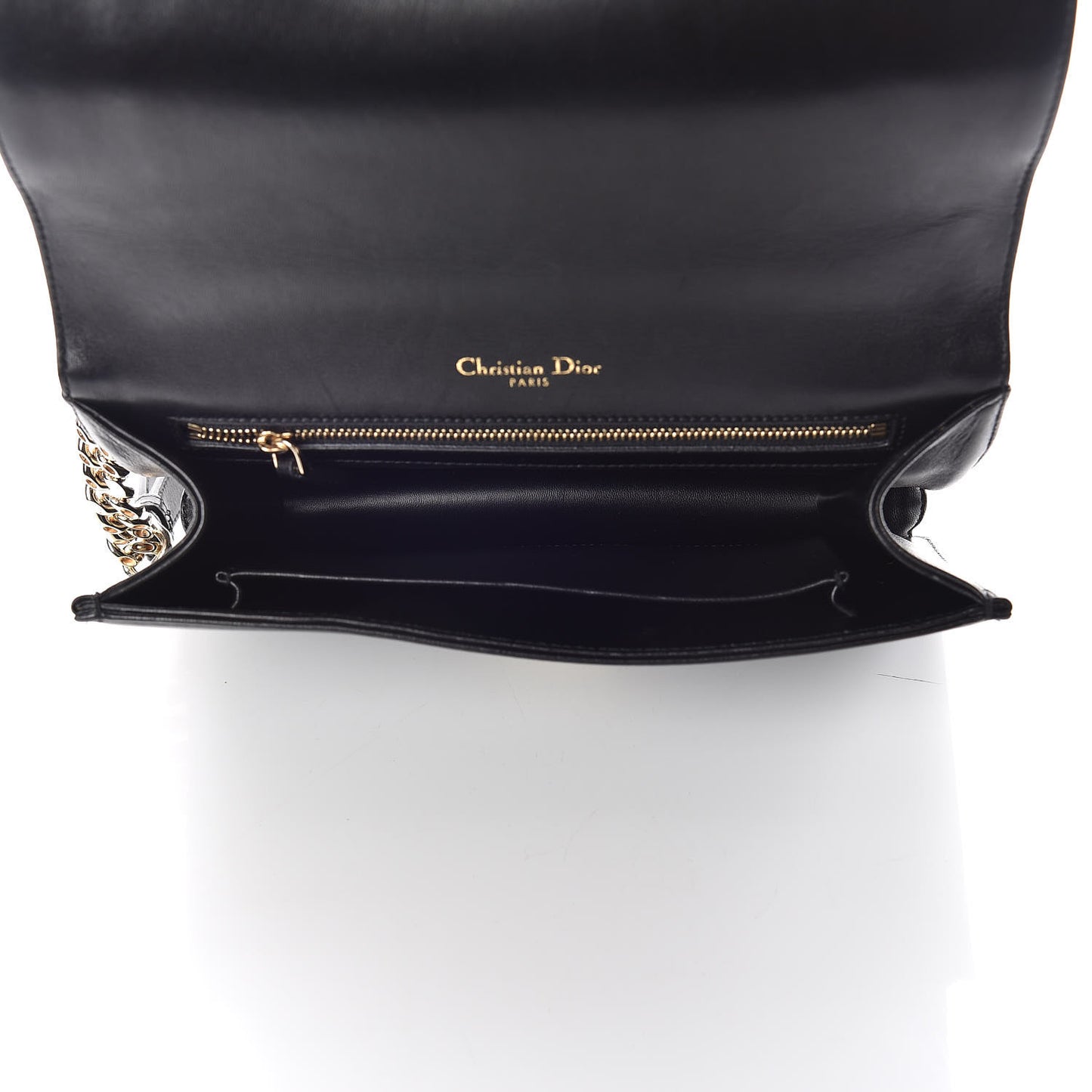 Calfskin Crystal Embroidered Medium Diorama Flap Bag Black