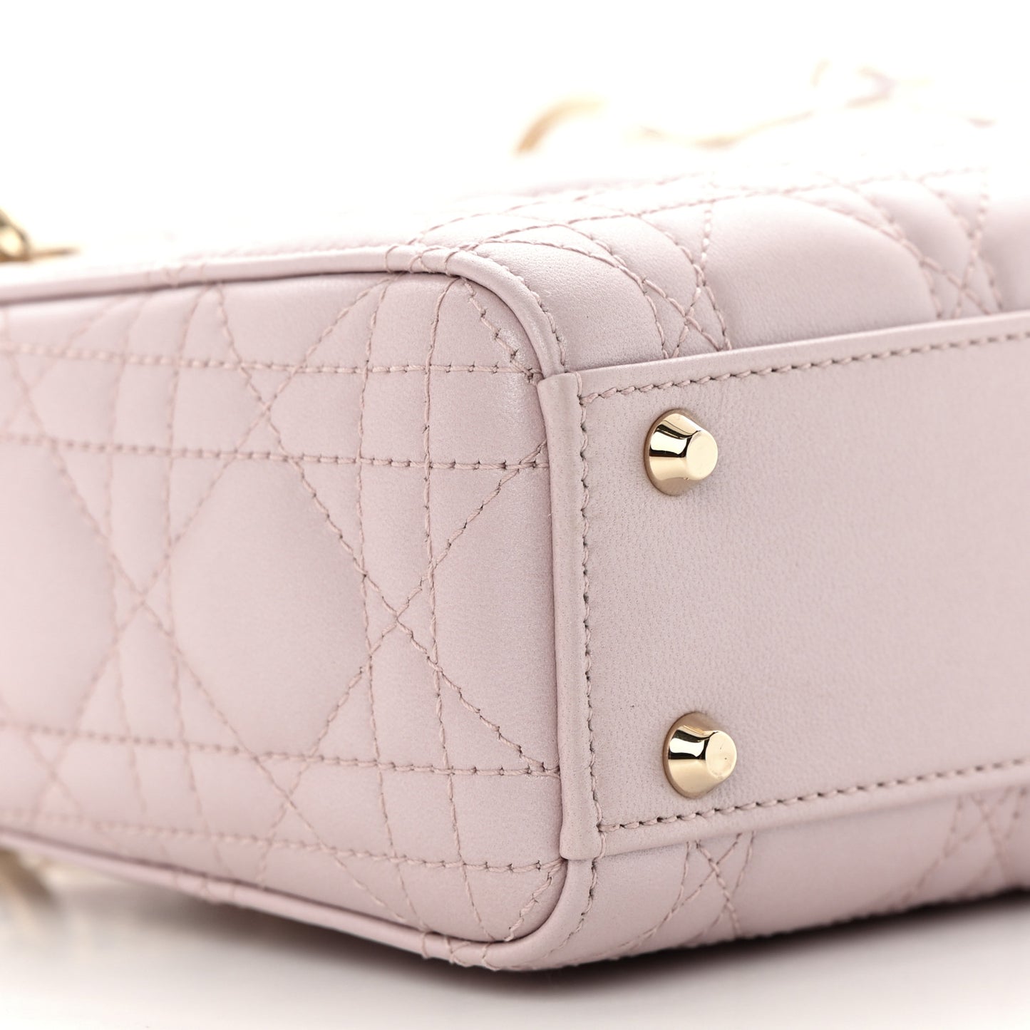 Metallic Lambskin Cannage Mini Lady Dior Lotus