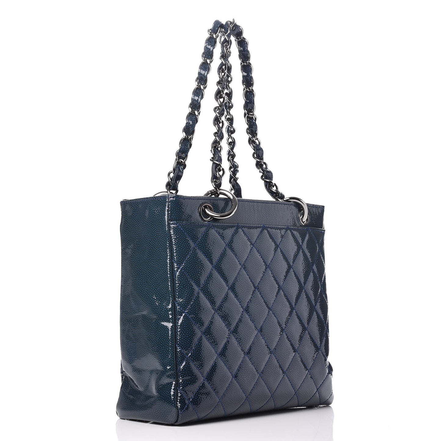 Patent Caviar Quilted Reissue 2.55 Tote Blue