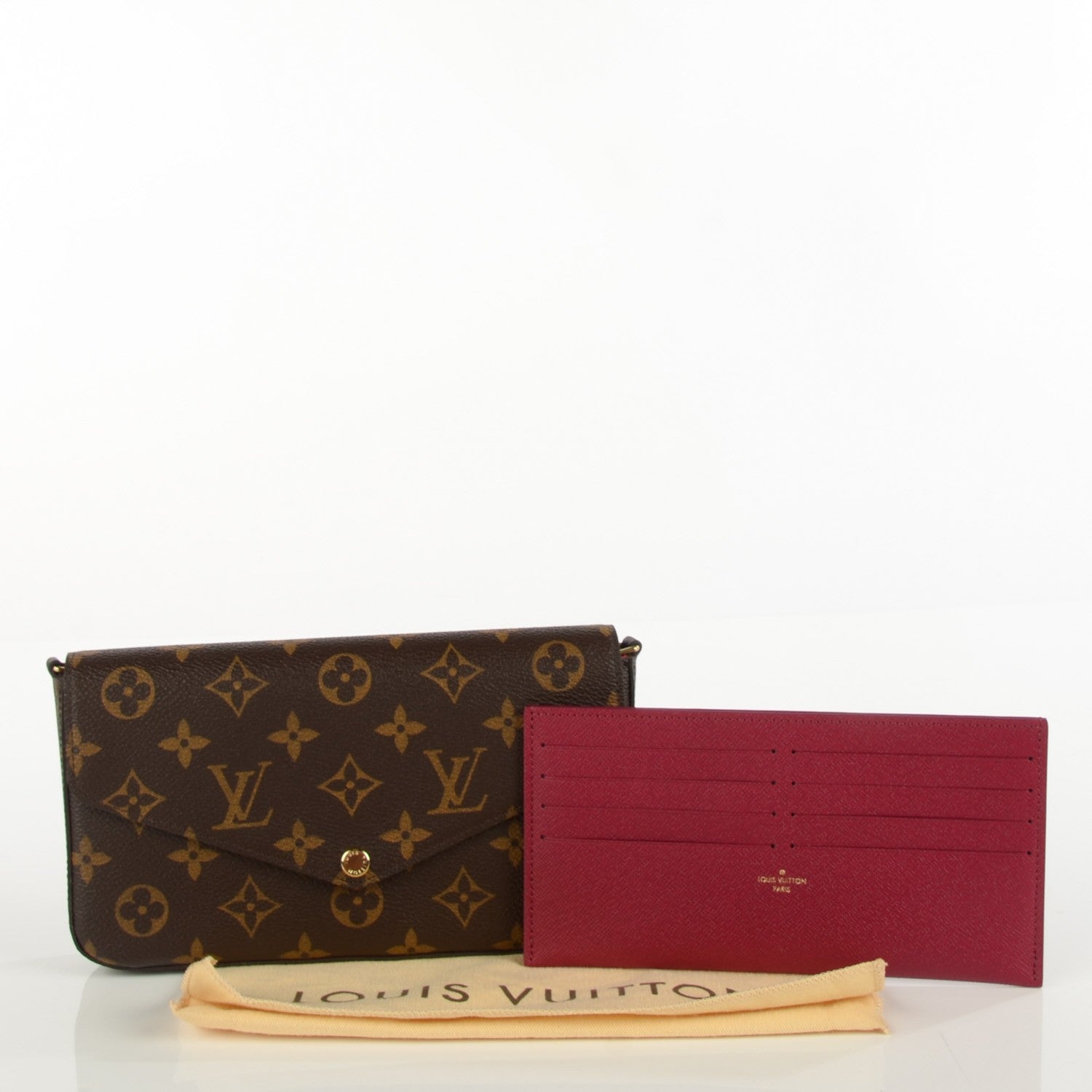 Louis Vuitton Monogram Pochette Felicie Chain Wallet Fuchsia 5 of 8