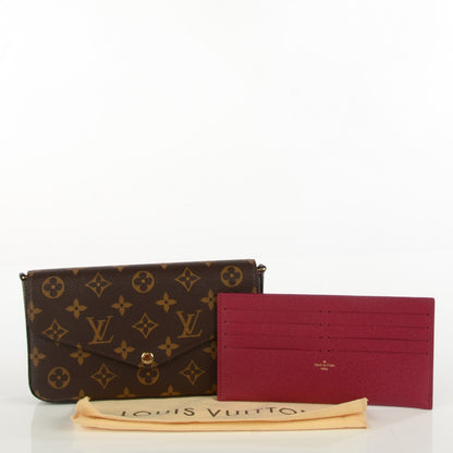 Louis Vuitton Monogram Pochette Felicie Chain Wallet Fuchsia 5 of 8