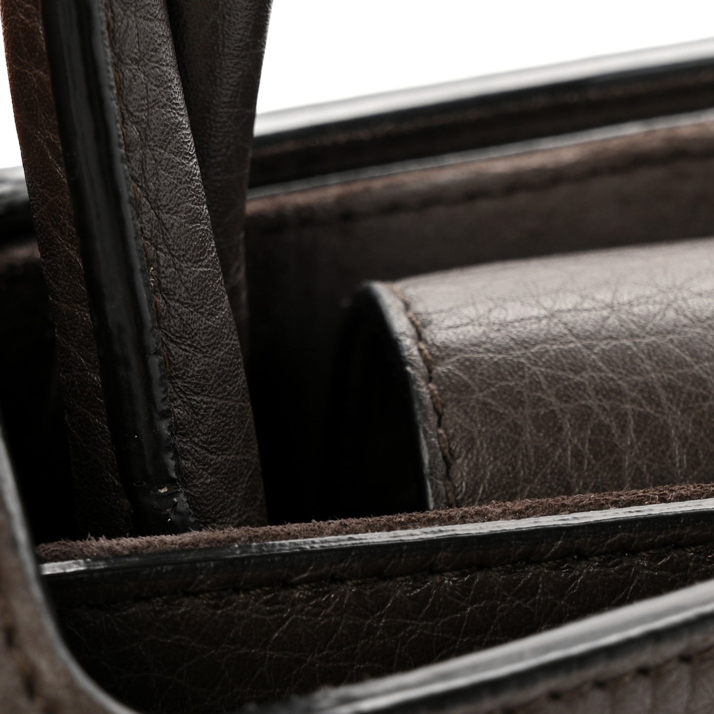 Grained Calfskin Medium Diorever Flap Dark Brown