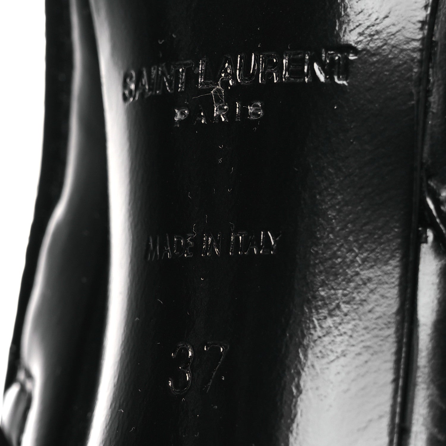 Saint Laurent Vitello Marilyn Raven 110 Buba Knee High Boots 37 Black 8 of 10