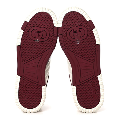 Gucci Calfskin Suede Crystal Patent Mens Re-Web Sneakers 9 Ivoire Red 6 of 10