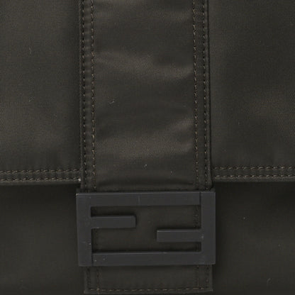 Fendi Econyl Nylon Cuoio Romano Monochrome Medium Baguette Messenger Bag Ebano 10 of 13