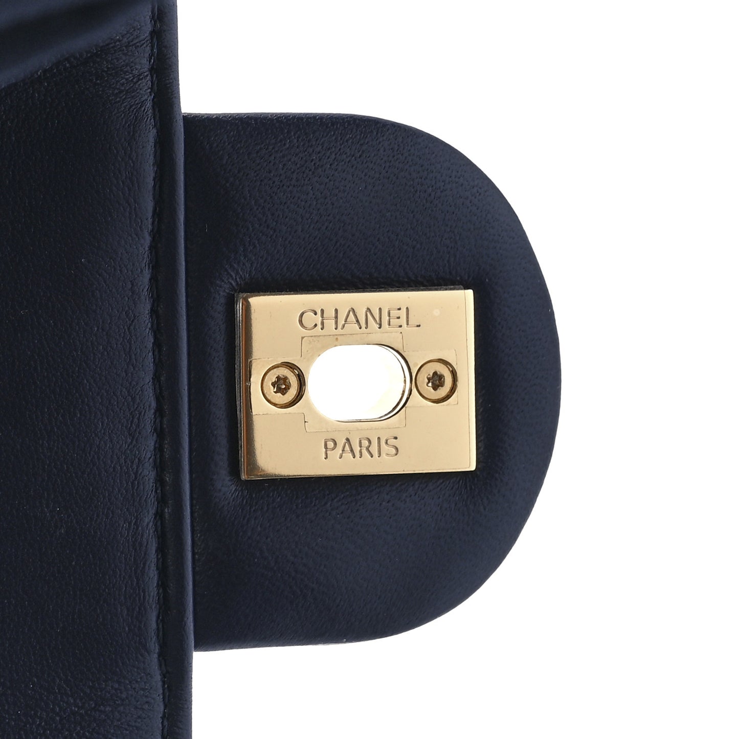 Lambskin Quilted Large CC Unchained Crossbody Navy