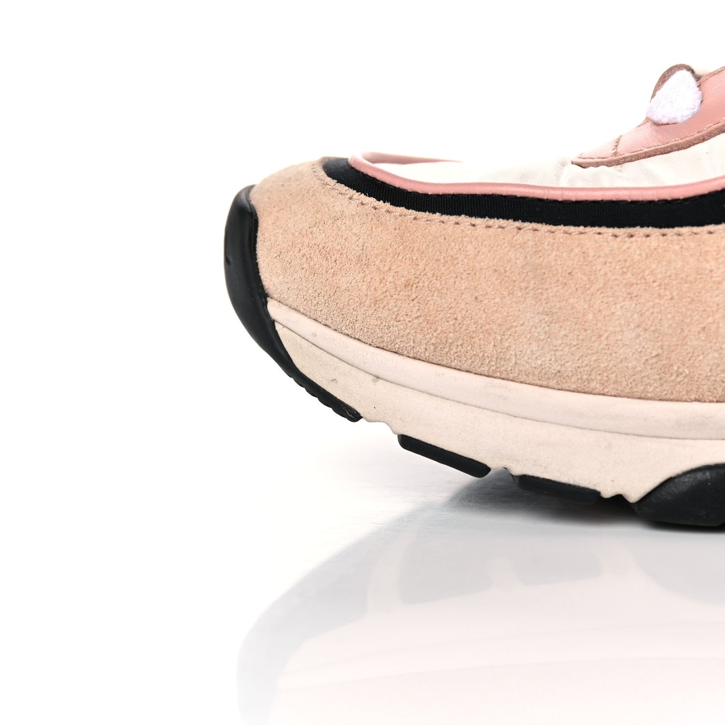 Nylon Lambskin Suede Calfskin CC Sneakers 38 Pink White Black