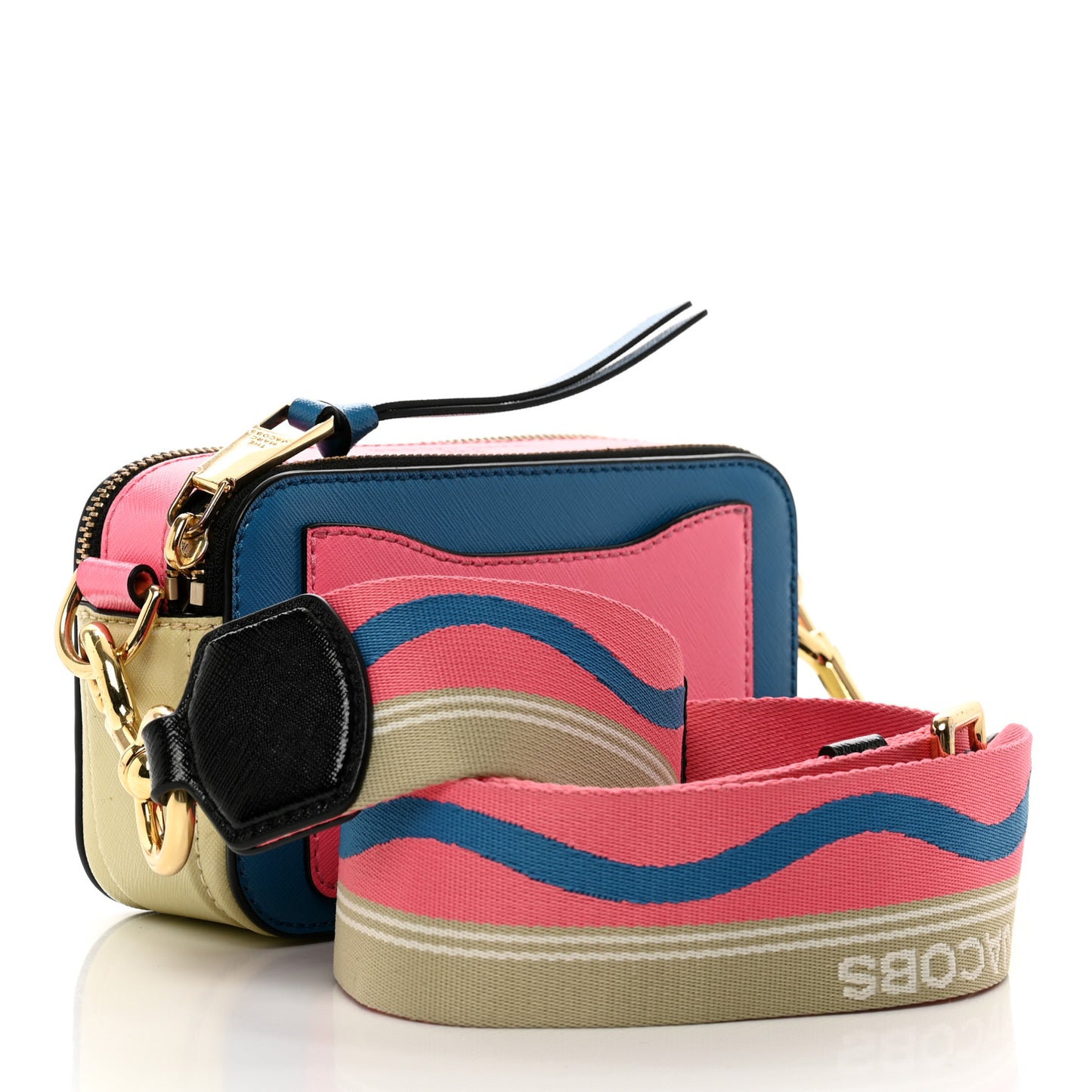Saffiano Small Snapshot Camera Bag Blue Multicolor