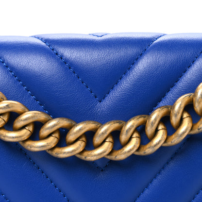 Chanel Lambskin Chevron Quilted Medium Boy Flap Blue 8 of 10
