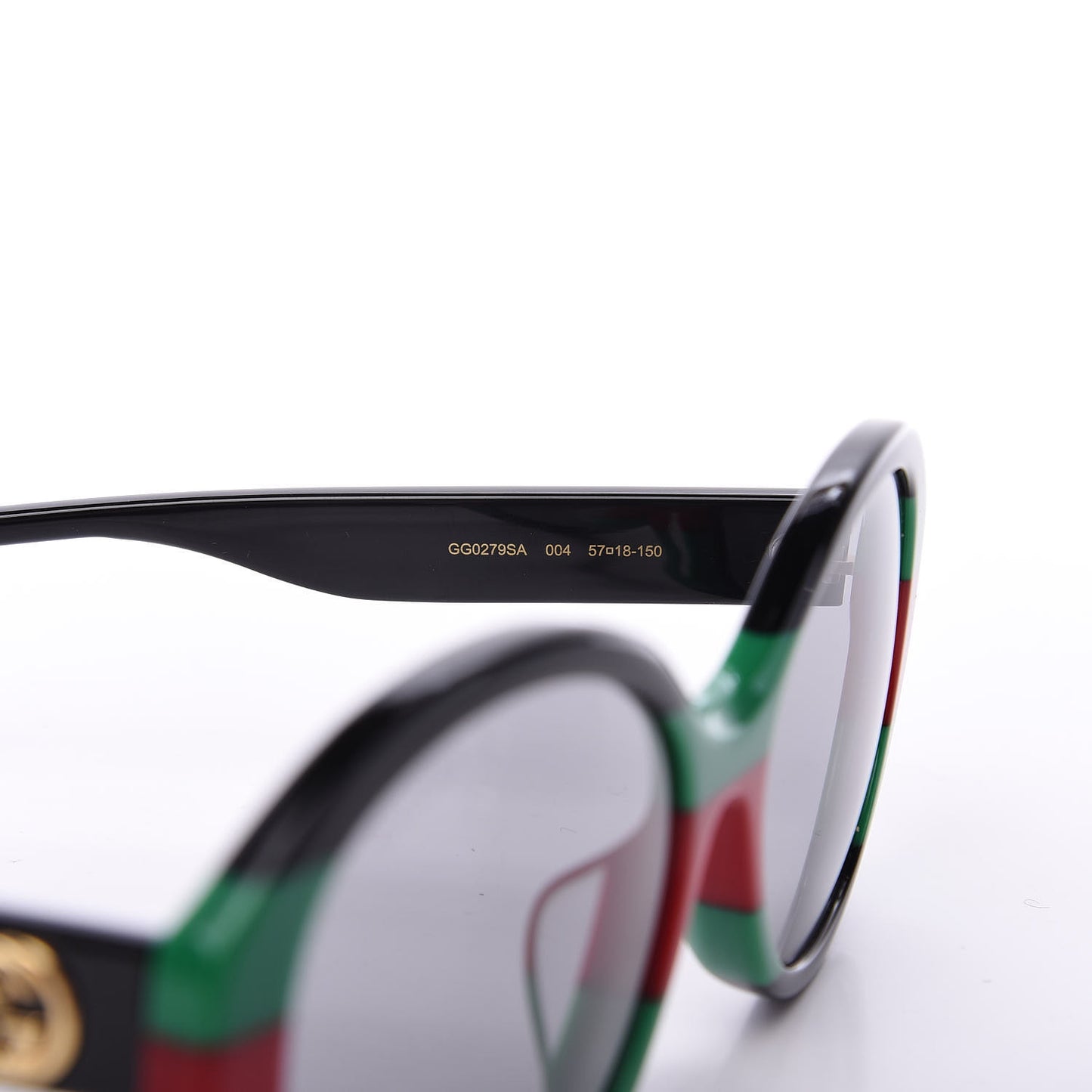 Round Web Sunglasses GG0279SA Black Green
