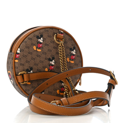 Gucci X DISNEY Mini Vintage GG Supreme Monogram Mickey Mouse Round Backpack Beige Vintage Sun Oil 2 of 10