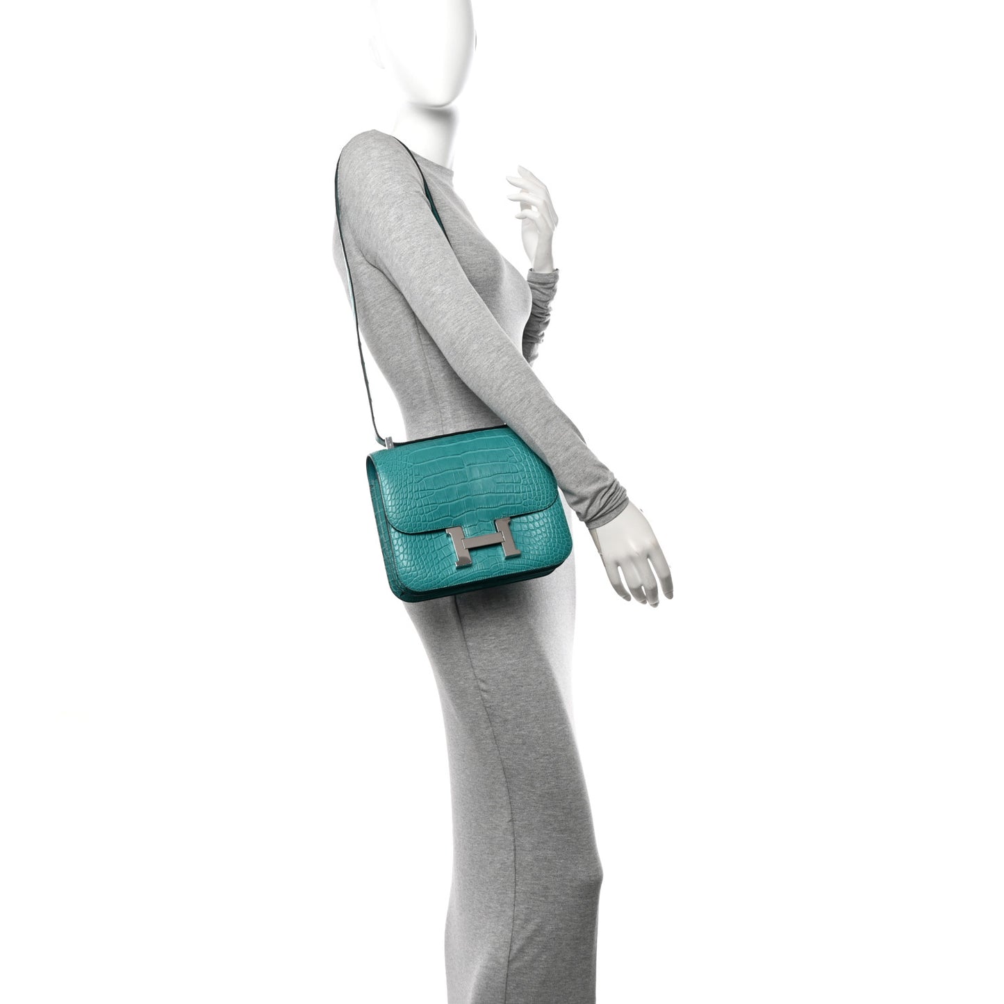 Matte Alligator Constance 24 Bleu Paon