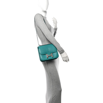 Hermes Matte Alligator Constance 24 Bleu Paon 2 of 11