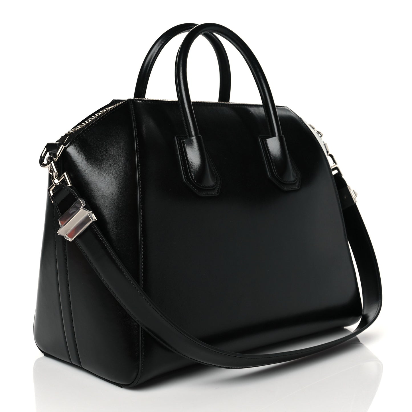 Shiny Lord Calfskin Medium Antigona Black