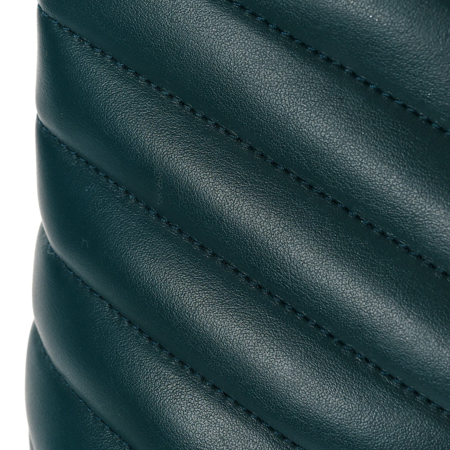 Calfskin Y Quilted Monogram Small Loulou Chain Satchel Green
