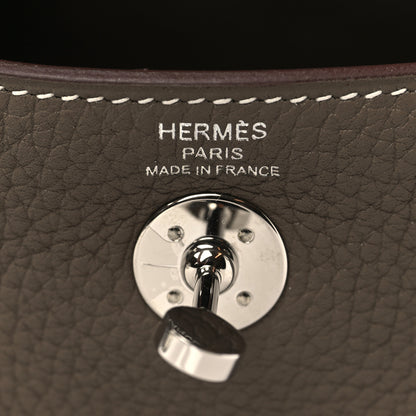 Hermes Taurillon Clemence Mini Lindy 20 Etoupe 6 of 9