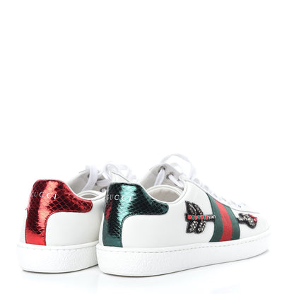 Gucci Calfskin Web Studded Arrow Ace Sneakers 37 White 4 of 7
