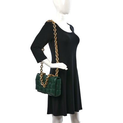 Bottega Veneta Lambskin Maxi Intreccio Padded Chain Cassette Crossbody Bag Raintree 2 of 8