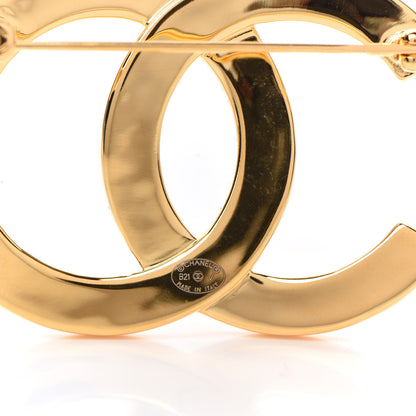 Chanel Metal Paris Button CC Large Brooch Gold 4 of 4