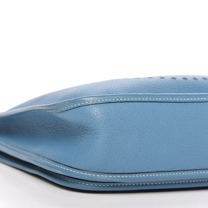 Hermes Taurillon Clemence Evelyne II PM Blue Jean 6 of 9