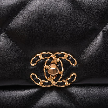 Chanel Lambskin Quilted Medium 19 Flap Black 14 of 16
