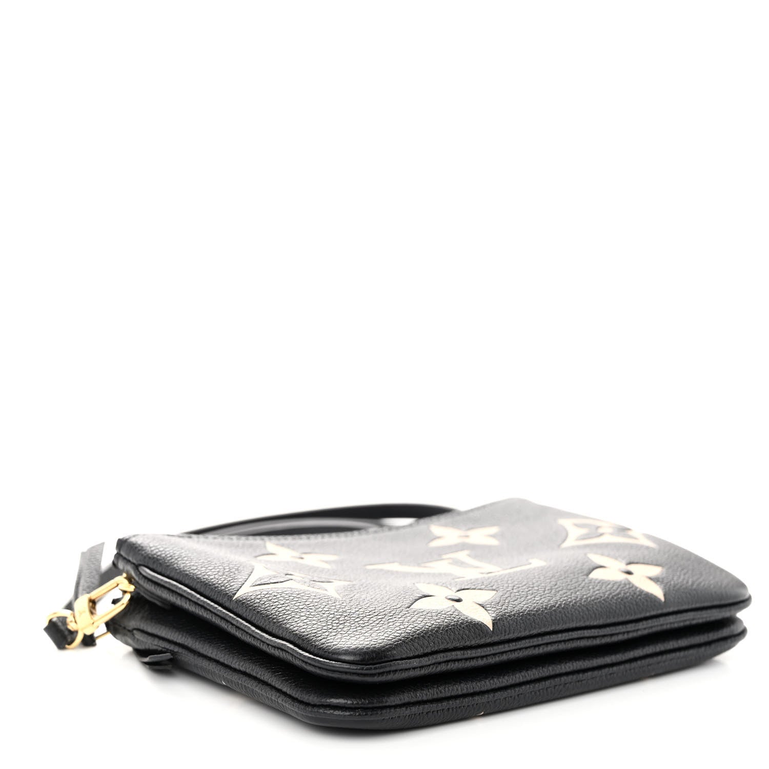 Louis Vuitton Empreinte Monogram Giant Double Zip Pochette Black Cream 4 of 10