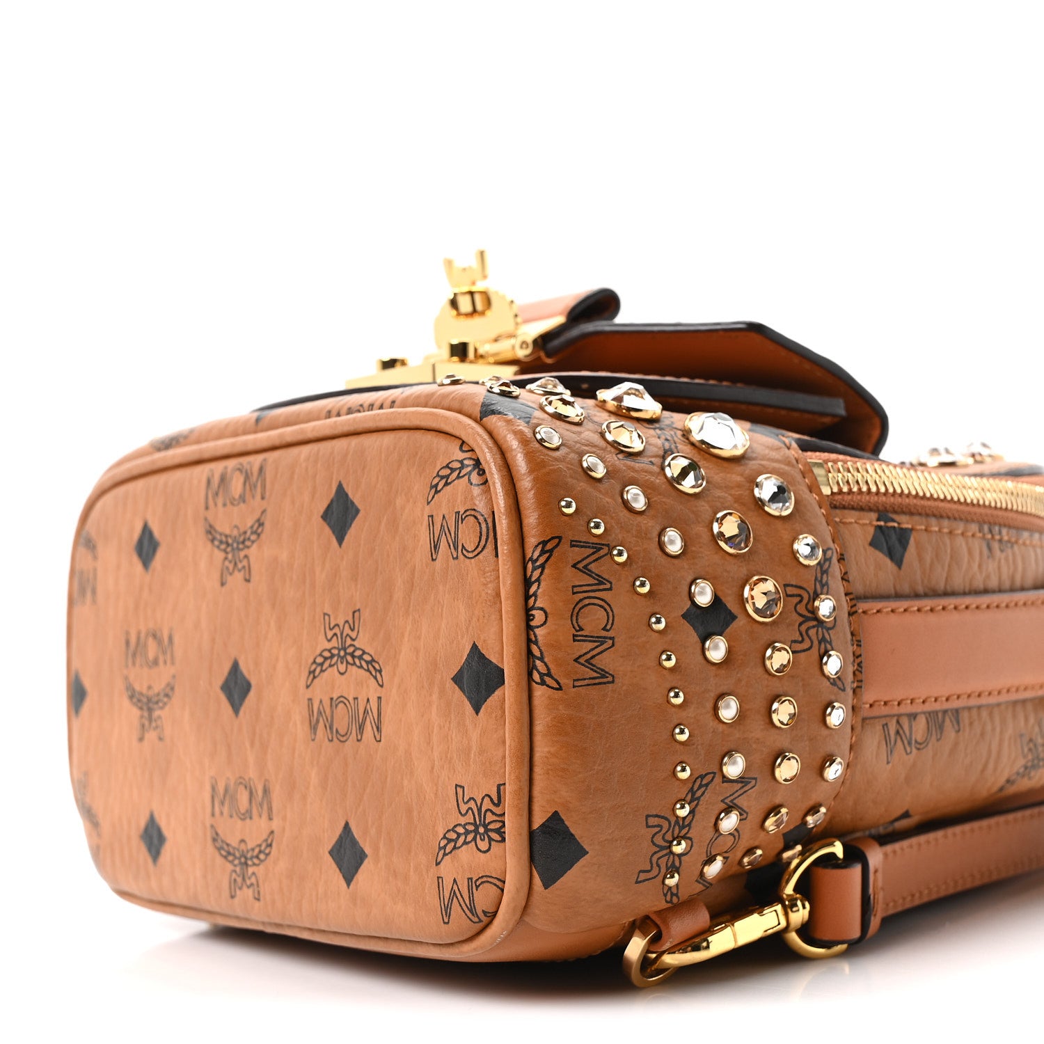 MCM Backpack in Crystal Visetos COGNAC 40.5