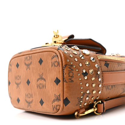 MCM Vistetos Crystal X-Mini Patricia Backpack Cognac 8 of 8