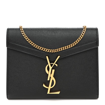 Saint Laurent Grain De Poudre Monogram Cassandra Chain Wallet Black 1 of 11