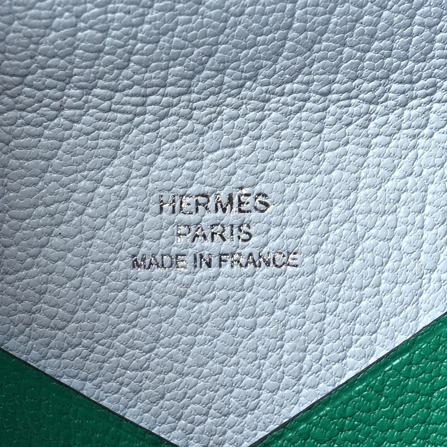 Hermes Chevre Mysore Verso Calvi Card Case Menthe Bleu Brume 7 of 9