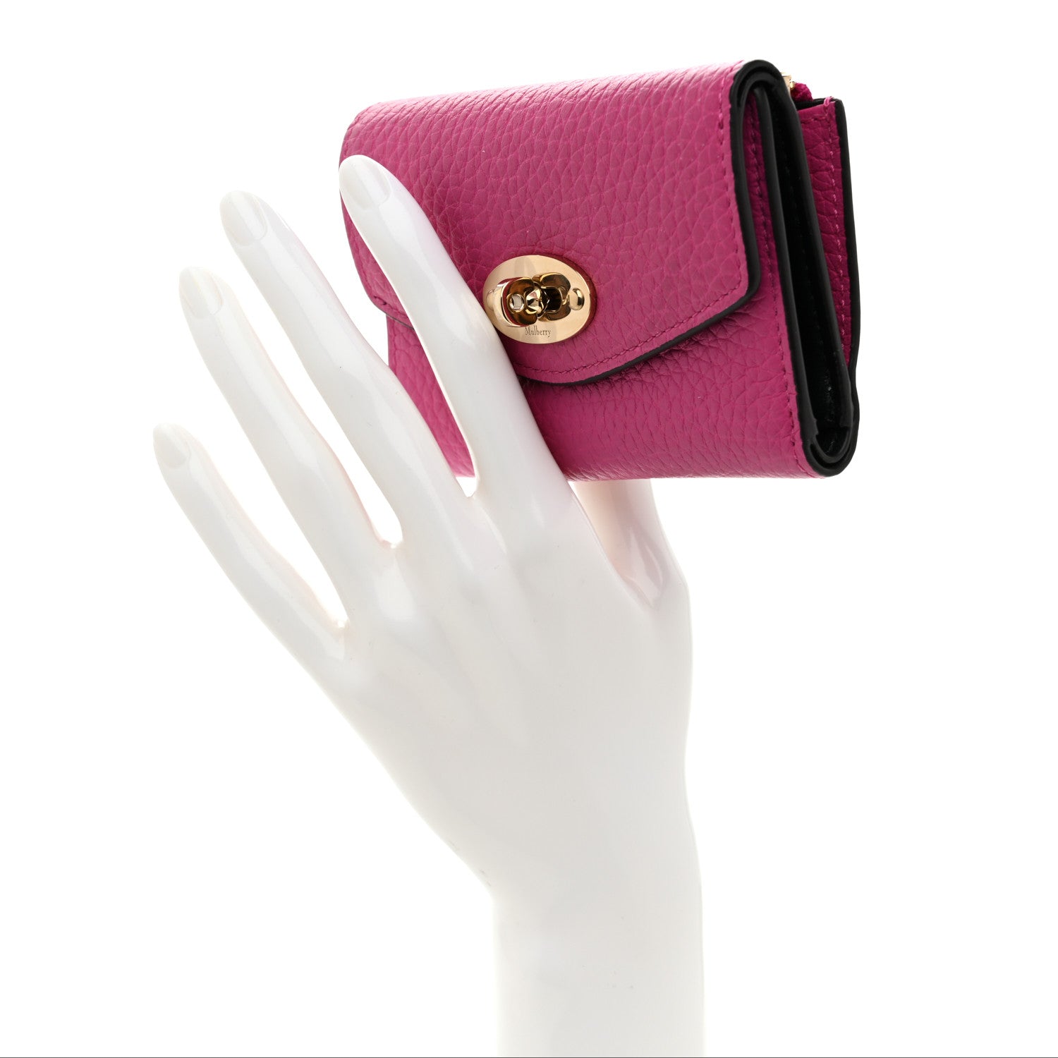Mulberry Small Classic Grain Darley Folded Multi-Card Wallet Mulberry Pink 2 of 7