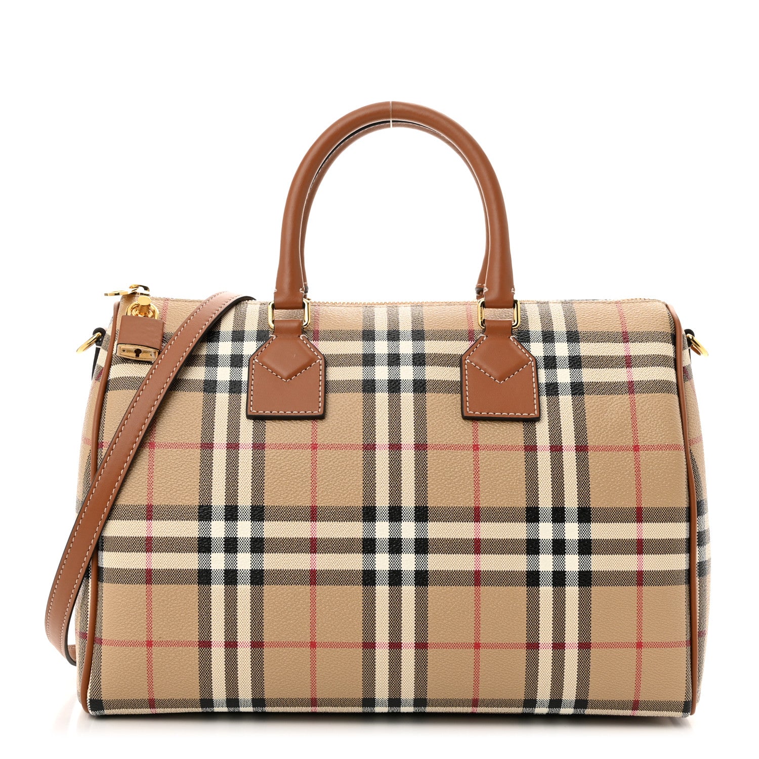 Burberry Horseferry Check Medium Bowling Bag Tan 1 of 10
