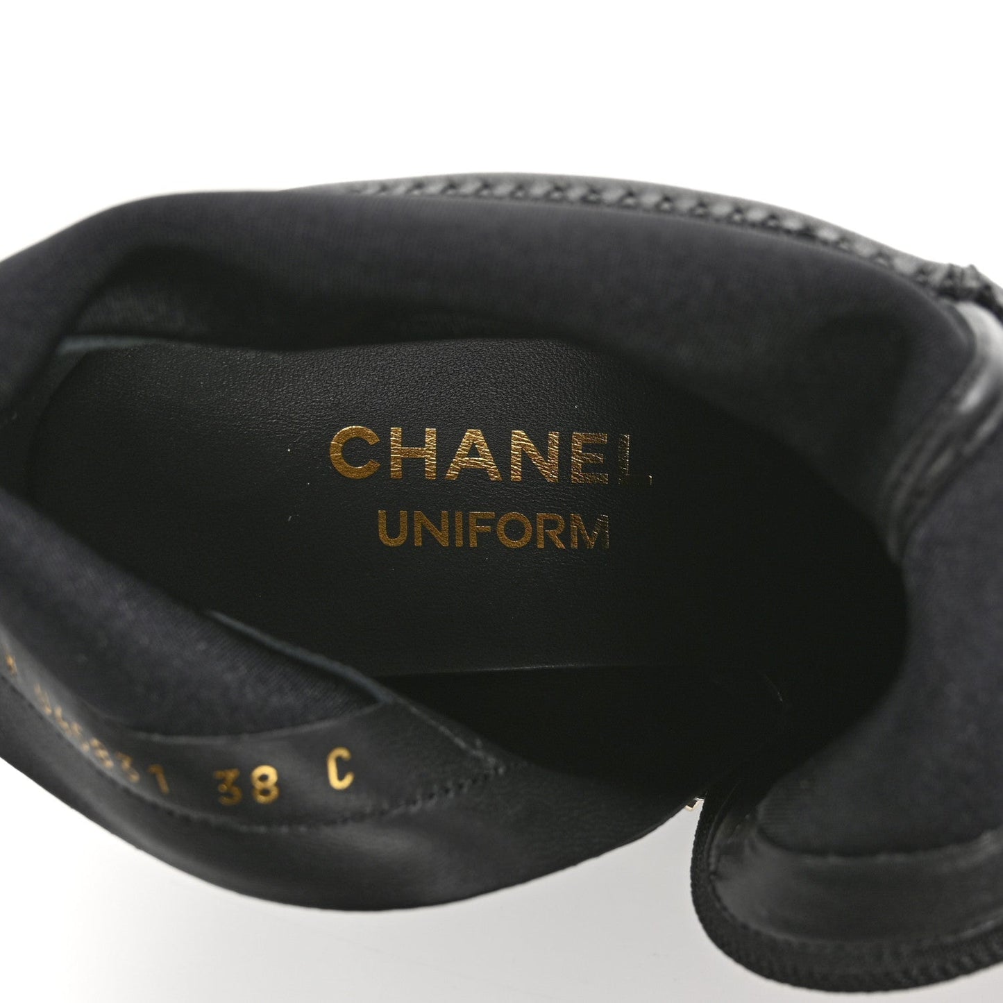 Stretch Lambskin Cap Toe CC Short Boots 38 Black