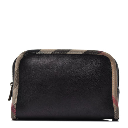 Burberry Calfskin Nova Check Cosmetic Pouch Black 1 of 10