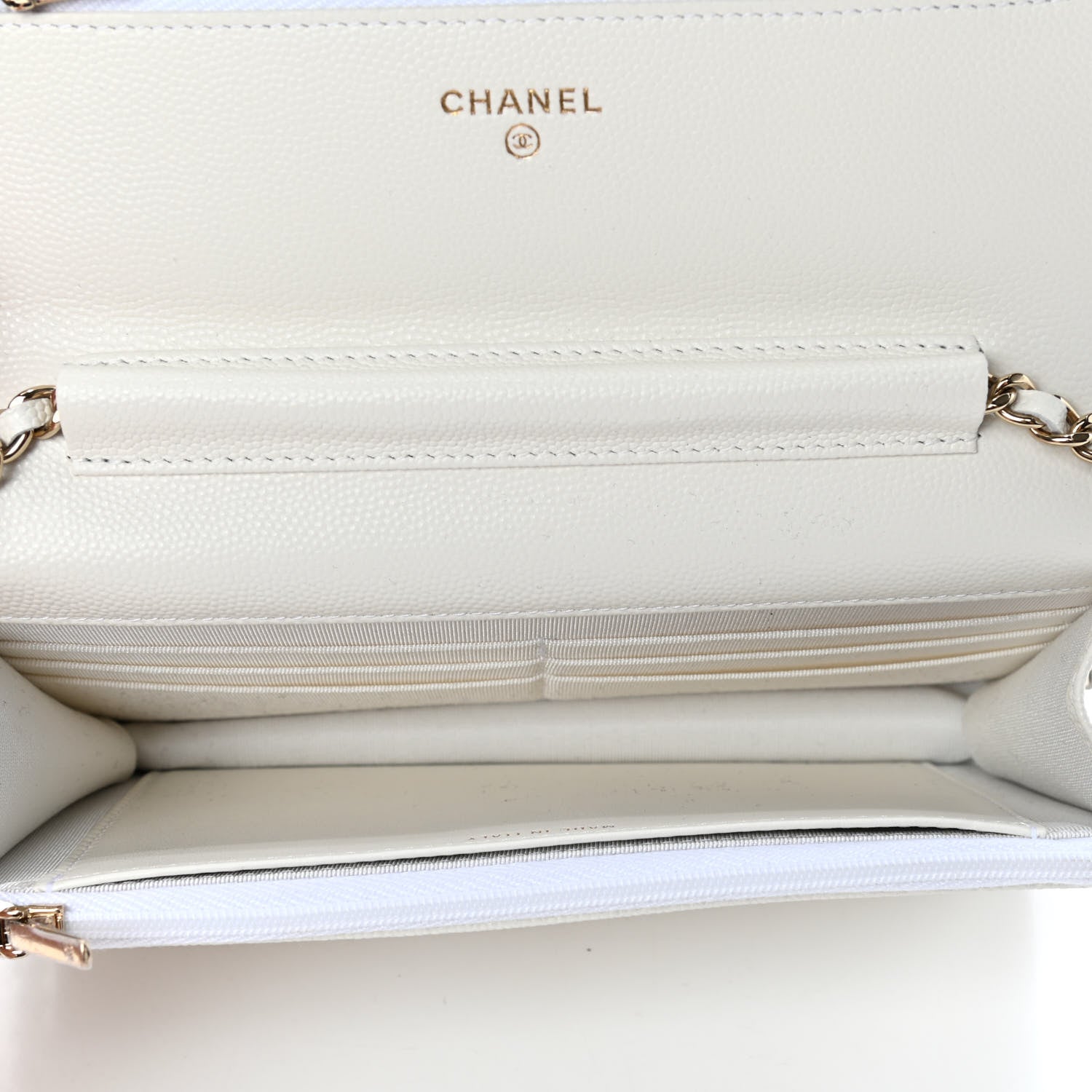 Chanel Caviar Quilted Wallet On Chain WOC White 4 of 4