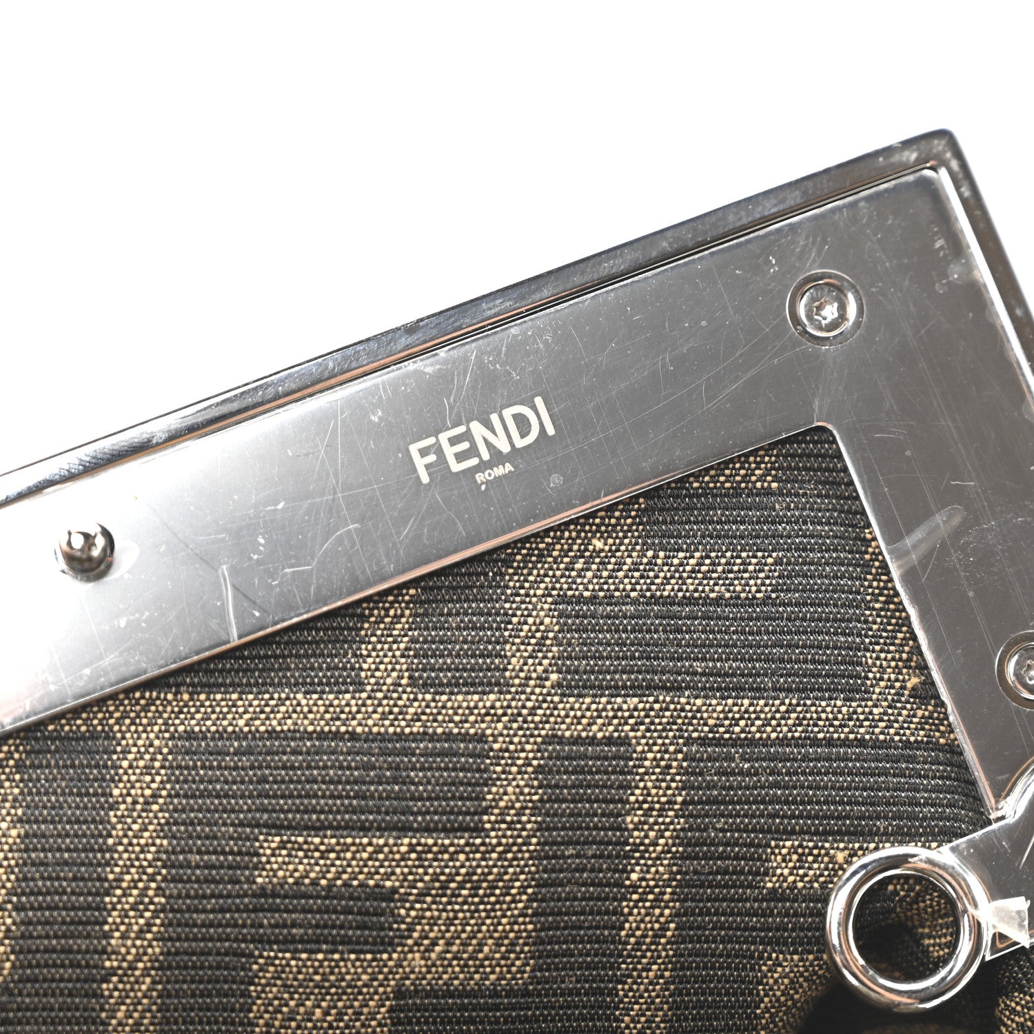 Fendi Shiny Nappa Snakeskin Small Fendi First Anthracite Asfalto 6 of 9