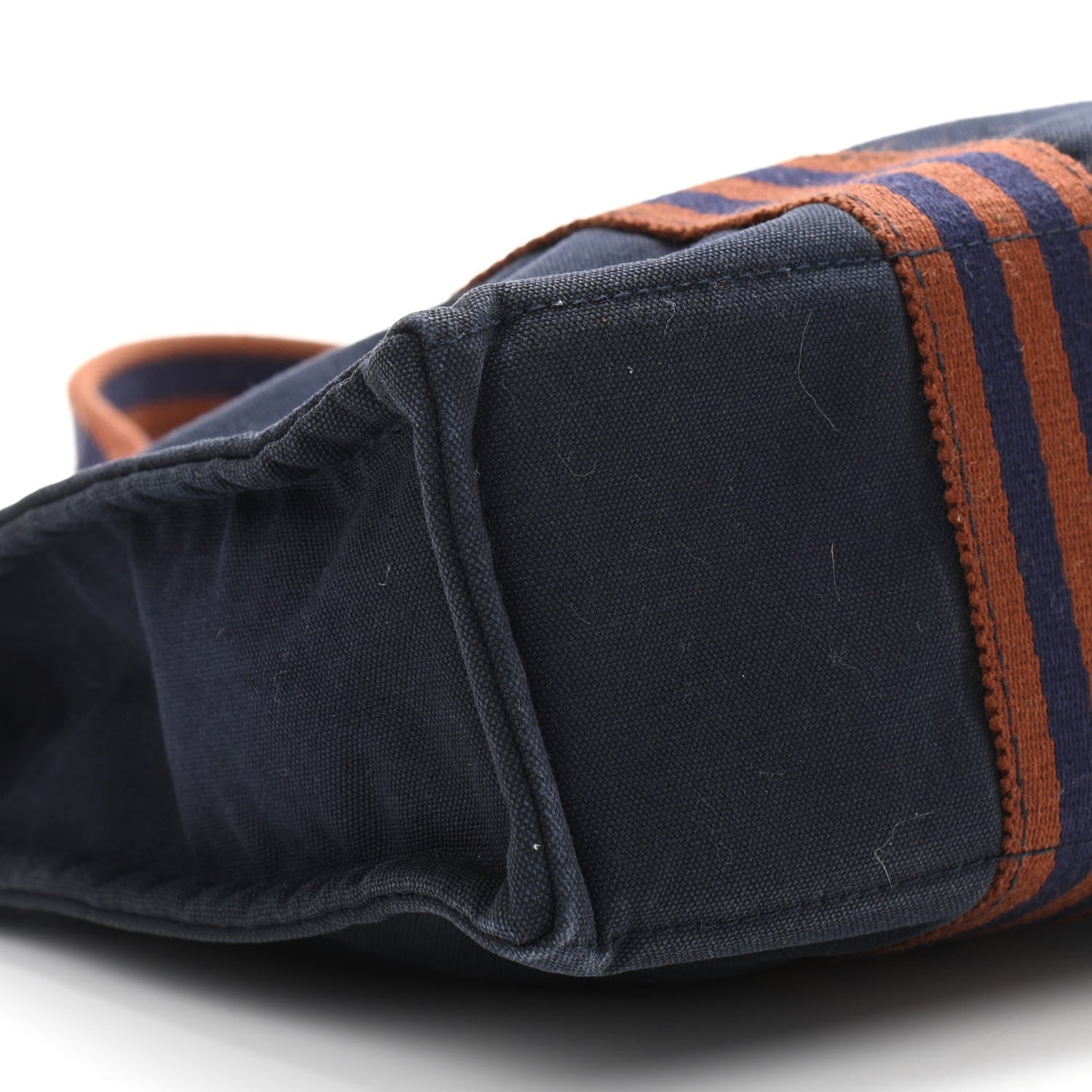 Hermes Canvas Tout Fourre PM Navy Brown 9 of 10