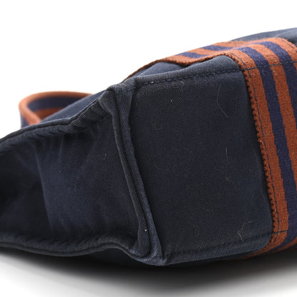 Hermes Canvas Tout Fourre PM Navy Brown 9 of 10