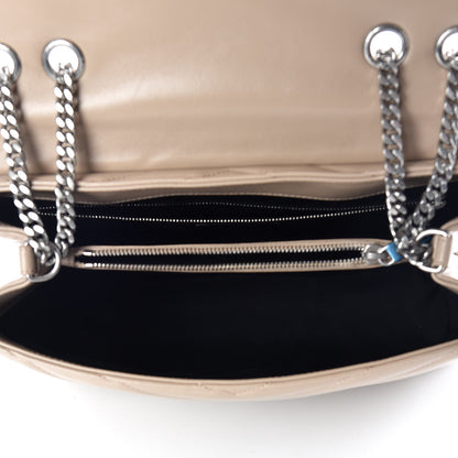 Saint Laurent Calfskin Y Quilted Monogram Medium Loulou Chain Satchel Dark Beige 5 of 10