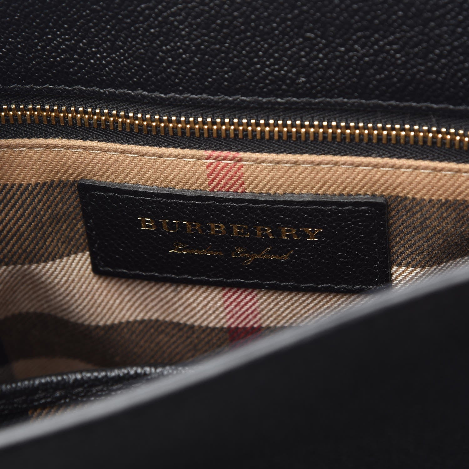 Burberry Soft Grain Calfskin Small Buckle Tote Black 8 of 9