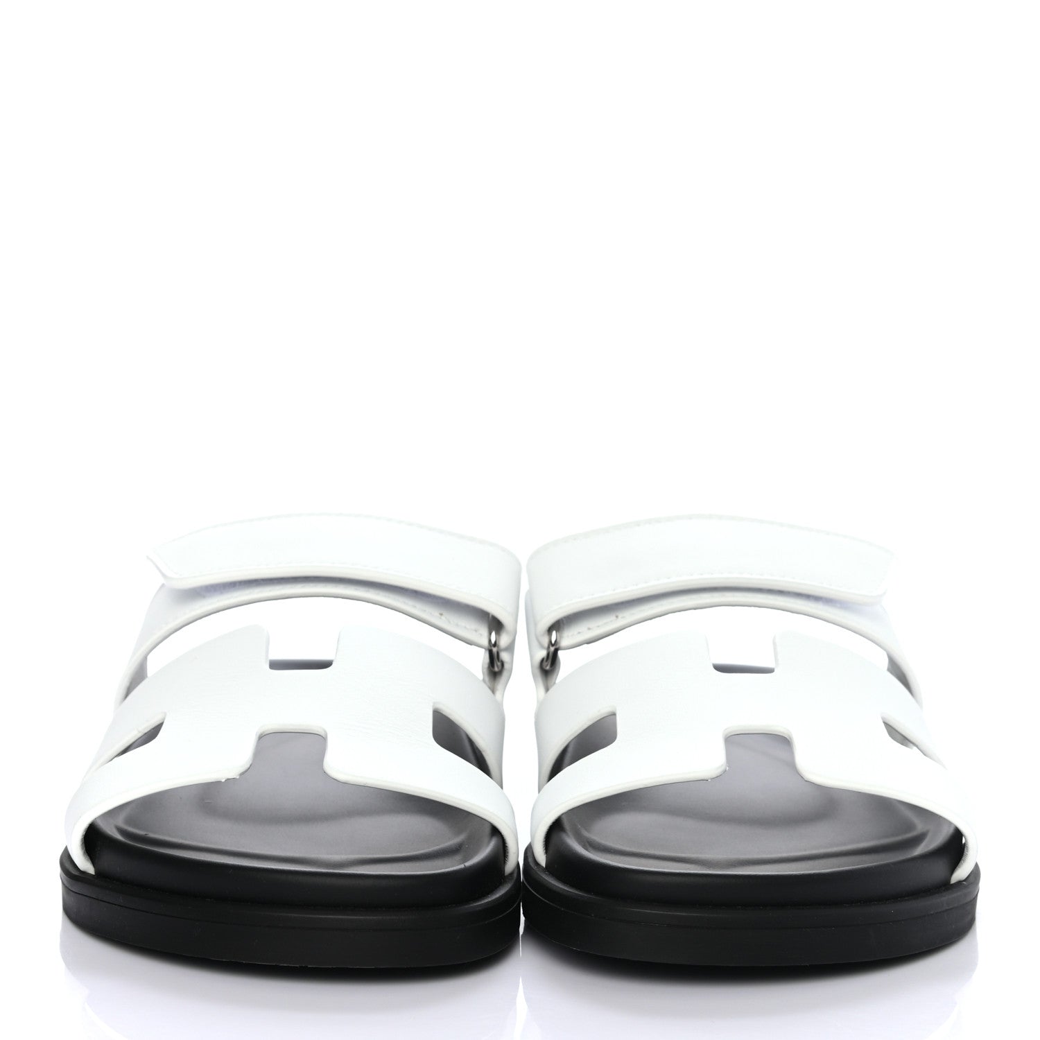 Hermes Calfskin Womens Chypre Sandals 37 White 3 of 8